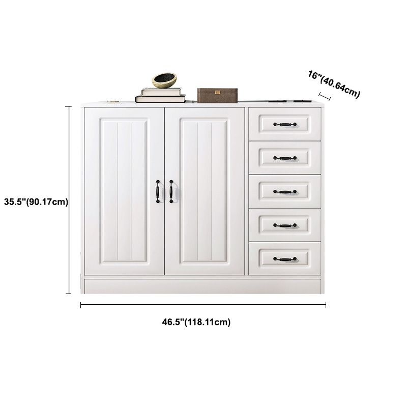 White Storage Chest Modern Style Wooden Storage Chest Dresser with Drawers and Doors Clearhalo 'Bedroom Furniture' 'Dressers & Chests' 'dressers_chests' 'furn' 'furn_dressers_chests' 'Furniture' 1200x1200_3bfc8a30-fe3d-4198-be2e-f4dcca999672