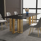 Table à manger de style industriel Table rectangulaire en pierre frittée pour salle à manger