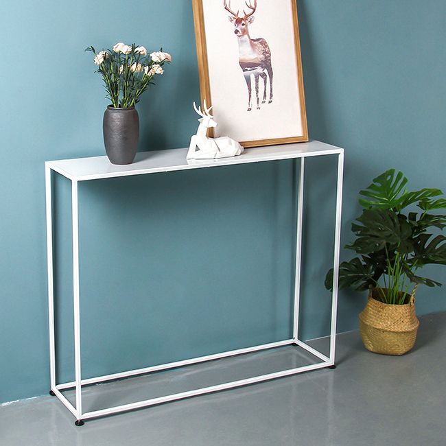 Iron Modern Console Table 31.5-inch Tall End Table with Frame Base Clearhalo 'Console Tables' 'console_tables' 'Entry & Mudroom Furniture' 'furn' 'furn_console_tables' 'Furniture' 1200x1200_3bfcef2f-8521-4e39-89bf-9233a3604bff