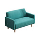 Leather and Linen Standard Tight Back Square Arm Settee Couch
