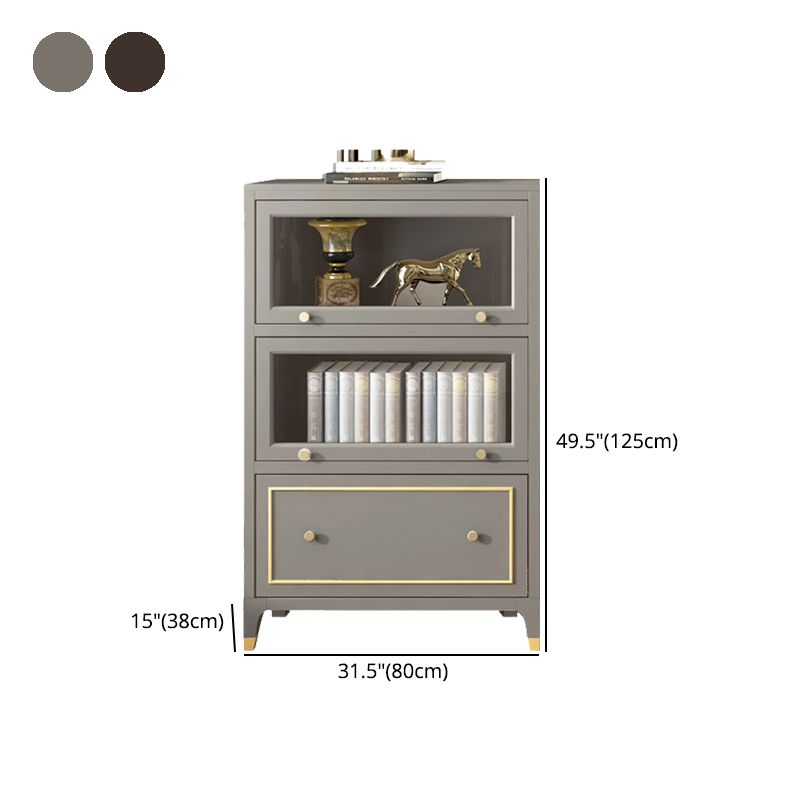 Vertical Glam Standard Bookcase Beech Closed Back Bookcase with Drawer Clearhalo 'Bookcases' 'furn' 'furn_bookcases' 'Furniture' 'Office Furniture' 1200x1200_3bfdf33e-5e27-4f7e-8532-c0f7d5349f80
