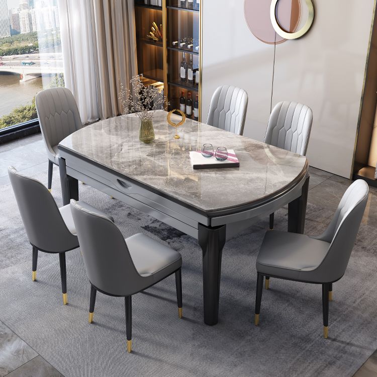 Muebles de piedra de estilo moderno 1/7 piezas de mesa redonda con silla sin brazo