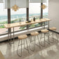 Modern Bistro Bar Table Rectangle Wood Double Pedestal Bar Table Clearhalo 'Bar Furniture' 'Bar Tables' 'bar_tables' 'furn' 'furn_bar_tables' 'Furniture' 'Kitchen & Dining Furniture' 1200x1200_3bfe7f6c-eb7f-46aa-aea6-cfddb54f9f51