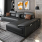 Modern Adjustable Sectional in Black Pillow Top Arm Sectional