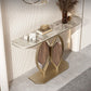 Glam Iron Console Sofa Tafel Half Moon Stone Console Accent Table voor Hall