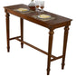 Table de bar rectangulaire de style moderne, table de salle à manger fixe en bois massif marron