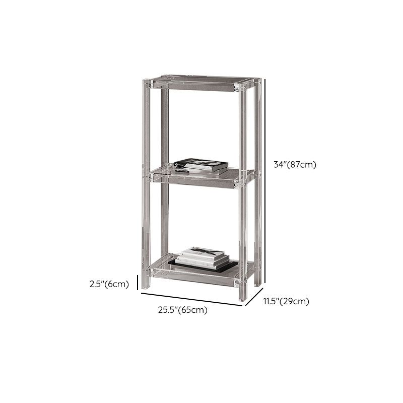 Libreria di libreria standard aperta contemporanea con scaffali