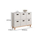 Contemporary Accent Cabinet with Withe Top and Natural Legs Cabinet