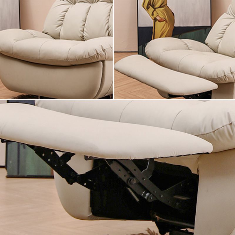 Reclinabile standard in pelle incollata contemporanea con backup trapuntato