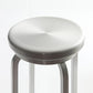 Industrial Silver Armless Counter Stool Aluminum Round Seat Footrest Counter Chair