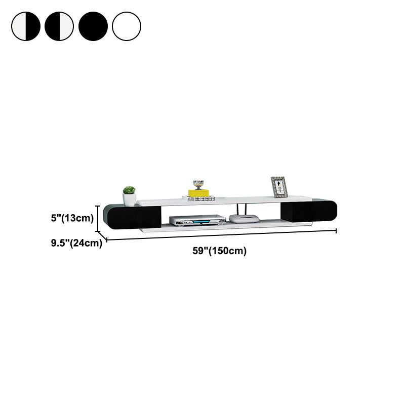 9,5 "D Console de média en bois à télévision murale moderne avec 2 étagères