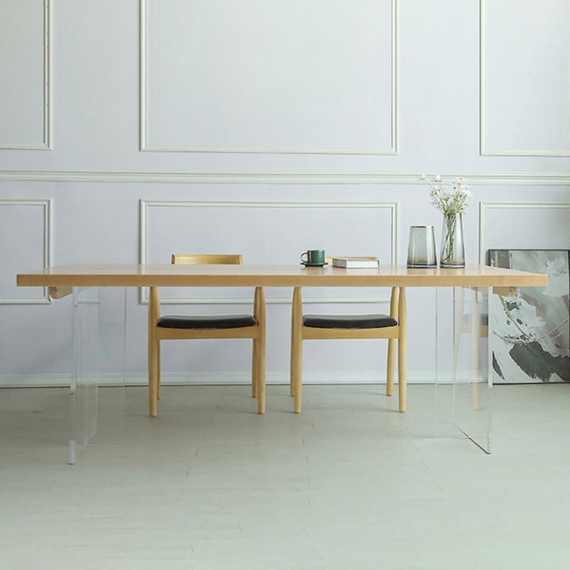 Tavolo da pranzo in legno massiccio di pino tavolo da pranzo rettangolo con doppia base di piedistallo