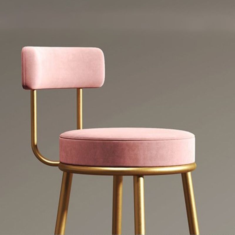 Taburetes de bar de estilo glam para bares tapizados para bares para comedor con marco dorado