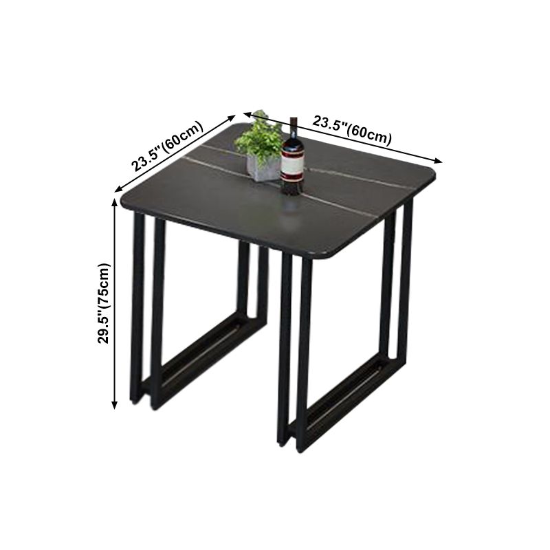 Sintered Stone Dining Table Black Industrial Style Dining Table with Metal Base Clearhalo 'Dining Tables & Seating' 'Dining Tables' 'dining_table' 'furn' 'furn_dining_table' 'Furniture' 'furniture_dining_table' 'Kitchen & Dining Furniture' 'kitchen' 'kitchen_dining_table' 1200x1200_3c05bfdd-2c95-4e3e-a7aa-e32478d07ff1