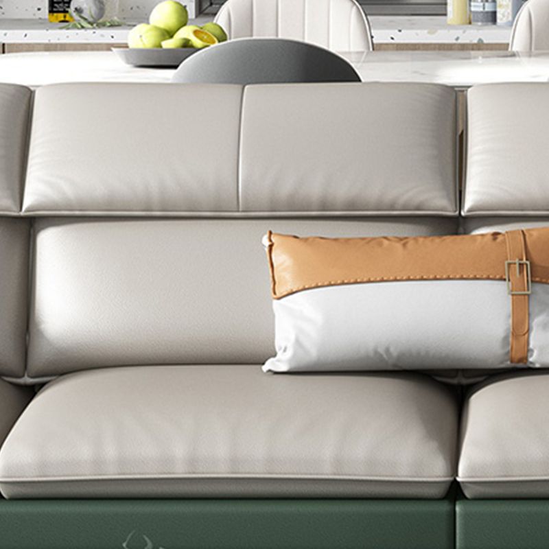 Couleur de couleur en mousse Épouillé bras étanche canapé en cuir authentique pour la maison