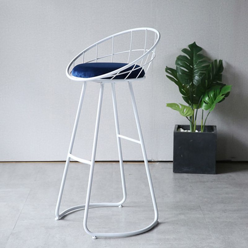 Contemporary Low Back Bar Stools Metal Barstool with Cushion for Bar Clearhalo 'Bar Furniture' 'Bar Stools' 'bar_stools' 'furn' 'furn_bar_stools' 'Furniture' 'Kitchen & Dining Furniture' 1200x1200_3c08a6e3-216d-42c0-bb75-5a3b9c2d4bdb