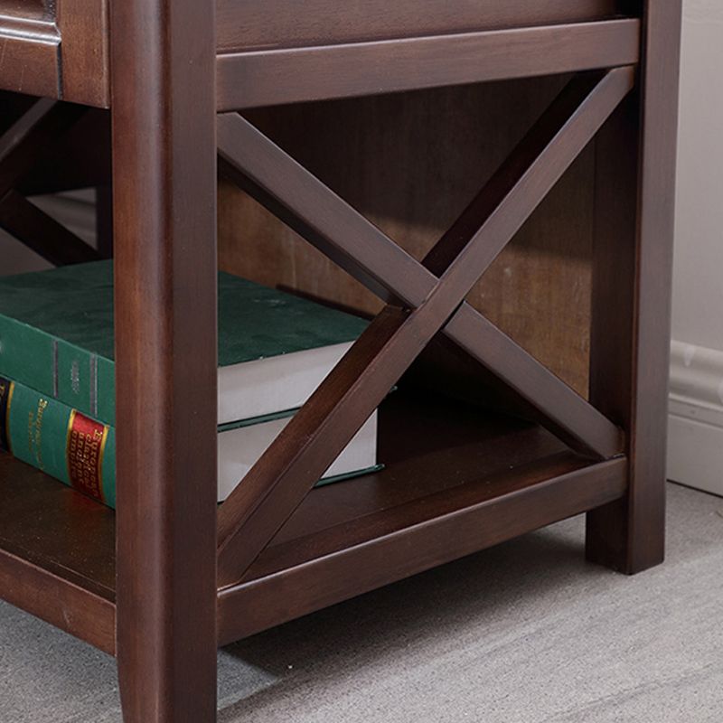 Table de chevet de lit en bois massif table de nuit traditionnelle avec tiroir