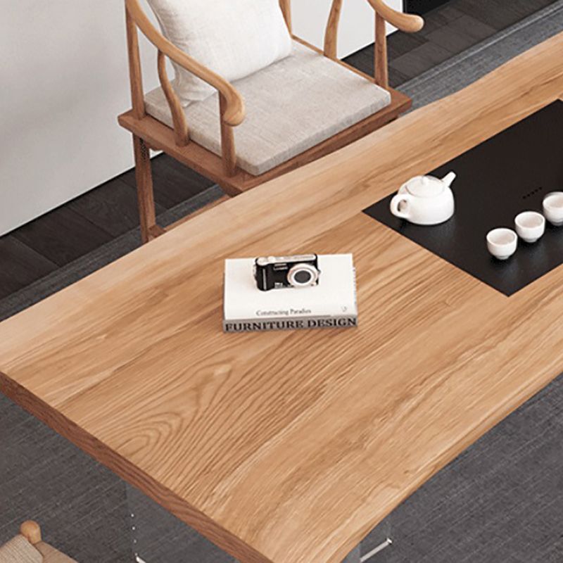 Escritorio de oficina moderno de 30 "H escritorio de oficina acrílico de madera maciza natural