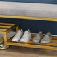 Metal Cushioned Included Bench Contemporary Accent Bench with Shelves