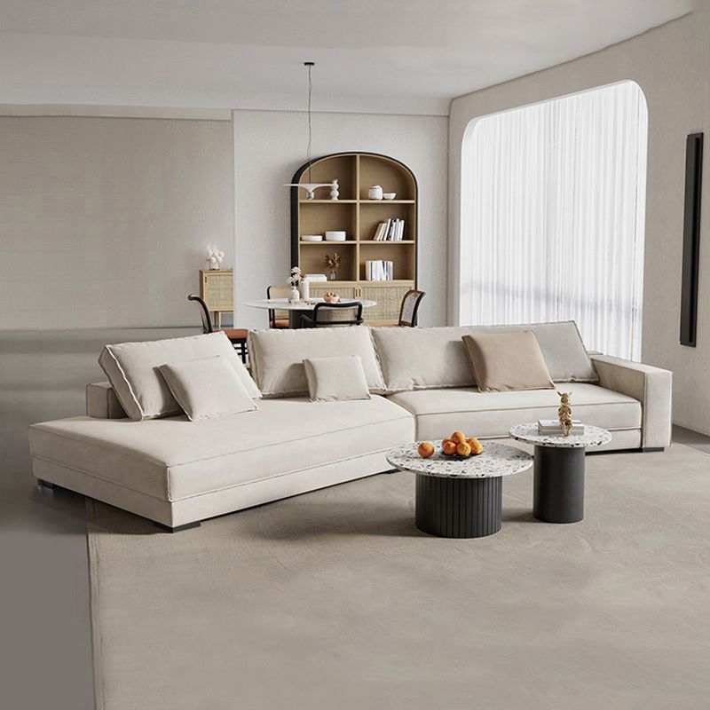 Divano braccio inclinata glam contemporaneo con cuscini divano in pelle genuina in grigio