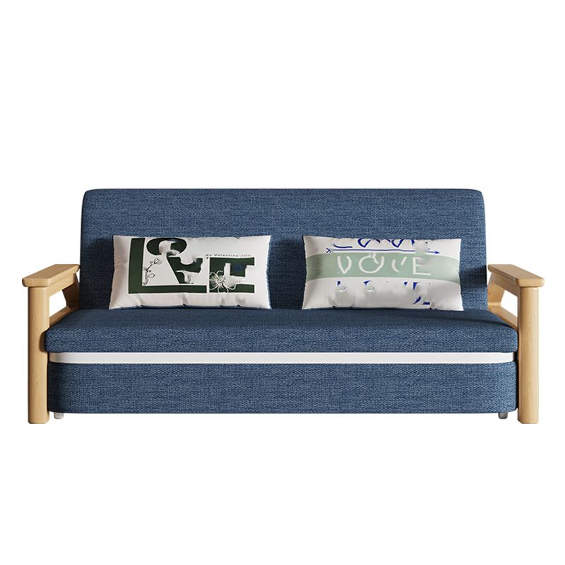 Scandinavian Blue Futon Sleeper Sofa Square Arms Futon and Mattress Clearhalo 'furn' 'furn_futons' 'Furniture' 'Futons & Daybeds' 'Futons' 'Living Room Furniture' 1200x1200_3c0a9c53-3d42-4ca5-9628-96abd7190976