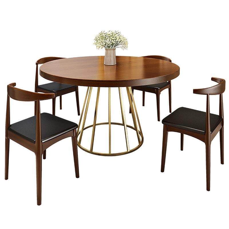 Mesa de comedor redonda Mesa de cena de madera maciza de estilo sólido para la casa de la cocina