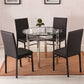 Contemporary 35.4" Round Dining Table Clear Tempered Glass Table with 4 Legs Clearhalo ' dining_table' 'Dining Tables & Seating' 'Dining Tables' 'furn' 'furn_dining_table' 'Furniture' 'furniture_dining_table' 'Kitchen & Dining Furniture' 'kitchen&dining_furn' 'kitchen' 'kitchen_dining_table' 1200x1200_3c0d0614-4aa8-4a6d-ab4b-1c3a7d301844