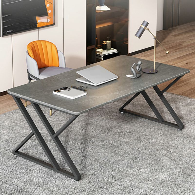 Industrieel rechthoekige kantoorbureau antieke afwerking gaming bureau met metalen benen