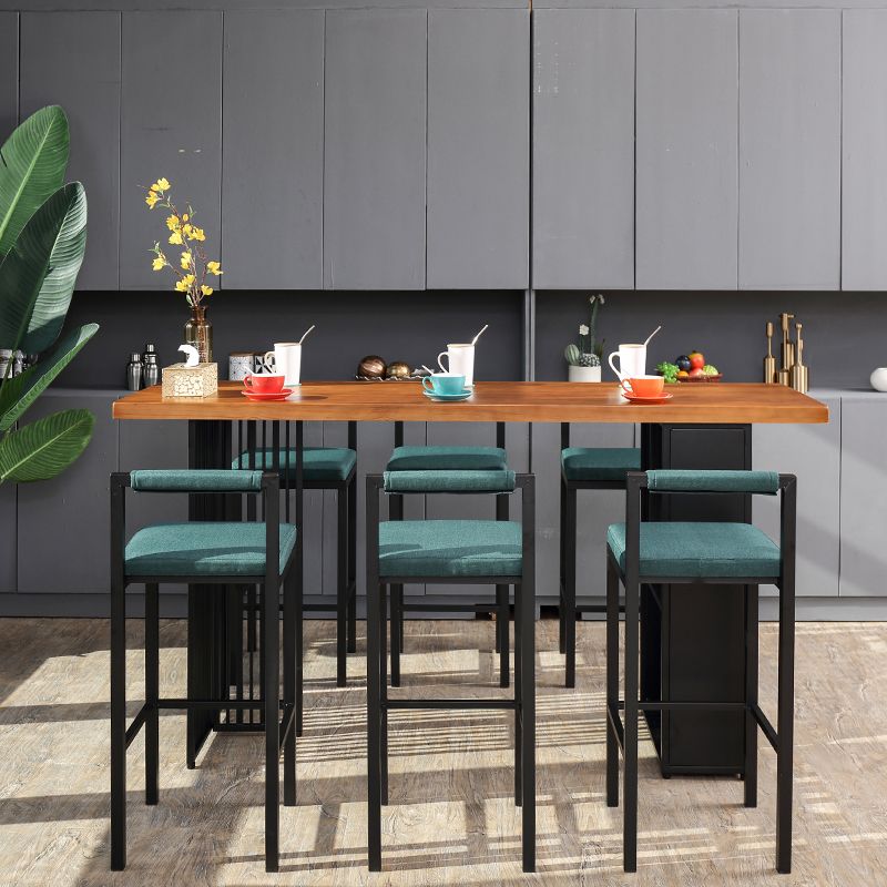 Modern Bar Table Set 1/7 Pieces Solid Wood Counter Table with Upholstered Stools Clearhalo 'Bar Furniture' 'furn' 'furn_home_bar_bar_sets' 'Furniture' 'Home Bars & Bar Sets' 'home_bar_bar_sets' 'Kitchen & Dining Furniture' 1200x1200_3c0e5f6d-6eb5-4687-9681-f2d2f3c4b5b5