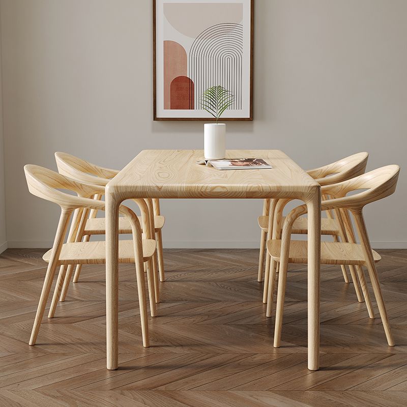 1/2/5 Stcs Rechteck mit festem Holz Standardhöhe Essmöbel in Licht festgelegt