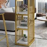 Rectangle Bar Dining Table Contemporary Bar Table with Gold Sled Base Clearhalo 'Bar Furniture' 'Bar Tables' 'bar_tables' 'furn' 'furn_bar_tables' 'Furniture' 'furniture_bar_tables' 'Kitchen & Dining Furniture' 1200x1200_3c122971-931d-42a9-8b02-4a9f3357ccf7