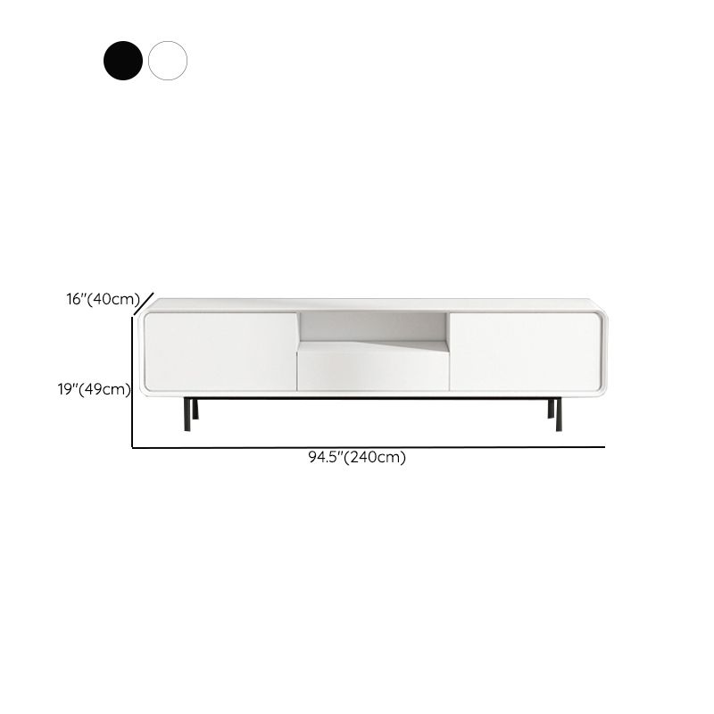 Support multimédia TV rectangulaire, meuble TV moderne avec étagères et tiroir