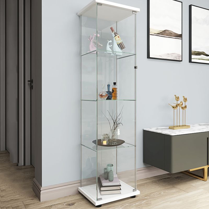 Contemporary Tempered Glass Curio Cabinet Glass Doors Display Cabinet for Bedroom Clearhalo 'Display & China Cabinets' 'display_china_cabinets' 'furn' 'furn_display_china_cabinets' 'Furniture' 'Kitchen & Dining Furniture' 1200x1200_3c1645fe-feb1-4d5e-9184-a6703f0c7701