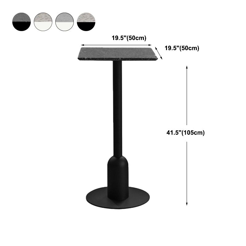 Industrial Steel Bar Dining Table Terrazzo Top Indoor Bistro Table with Single Pedestal Clearhalo 'Bar Furniture' 'Bar Tables' 'bar_tables' 'furn' 'furn_bar_tables' 'Furniture' 'furniture_bar_tables' 'Kitchen & Dining Furniture' 1200x1200_3c173da0-9b93-48eb-856e-65950b87d672