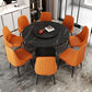Traditional Luxury Round Stone Dining Table Pedestal Casual Dining Table Clearhalo 'Dining Tables & Seating' 'Dining Tables' 'dining_table' 'Furniture' 'furniture_dining_table' 'Kitchen & Dining Furniture' 'kitchen' 'kitchen_dining_table' 1200x1200_3c18e79f-ddd6-4fa0-8efa-79d1b757ad75