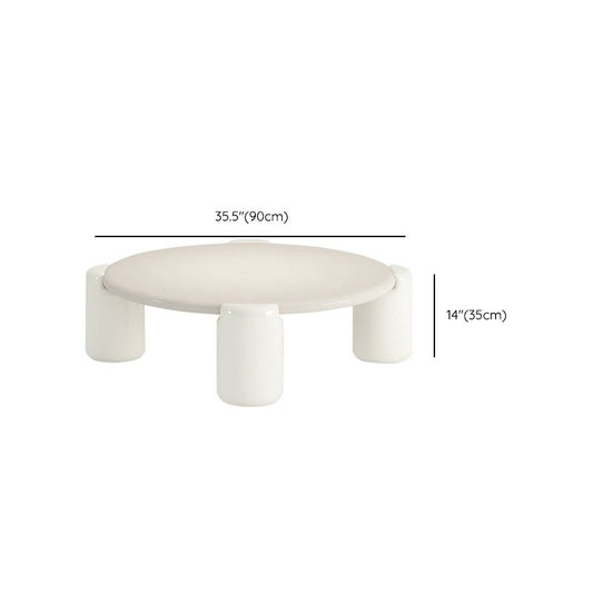 4脚のカクテルテーブルを備えた現代の白い丸い木製コーヒーテーブル