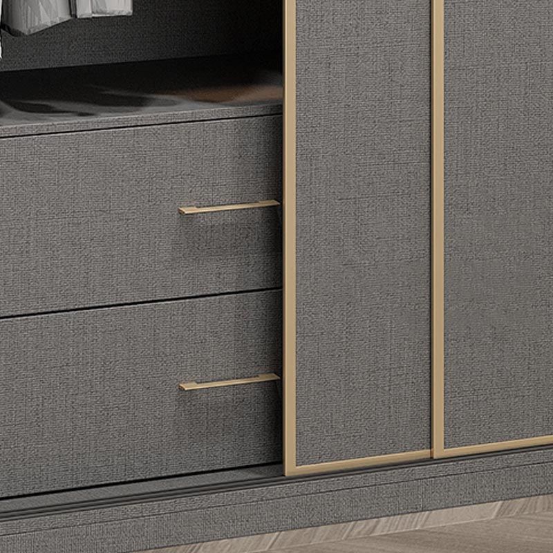 Eigentijdse stijl grijze kleur garderobe hout zelfletter laden garderobe kast