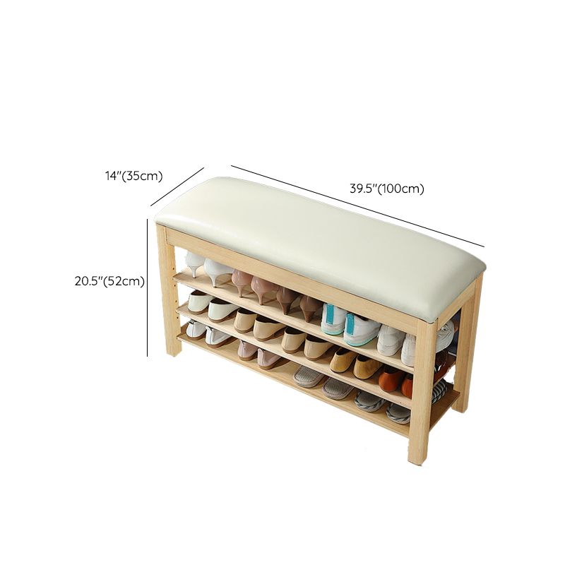 Contemporary Rubber Wood Bench Rectangle Seating Bench in Brown with Storage Clearhalo 'Benches' 'Chairs & Seating' 'furn' 'furn_benches' 'Furniture' 'Living Room Furniture' 1200x1200_3c1a54fa-8f13-4ae8-b380-6d4903512853