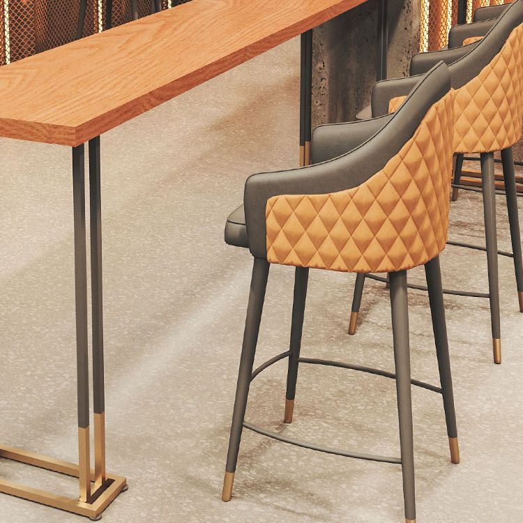Glam Style Rectangle Bar Table Solid Wood Bar-Height Bistro Pub Table Clearhalo 'Bar Furniture' 'Bar Tables' 'bar_tables' 'furn' 'furn_bar_tables' 'Furniture' 'Kitchen & Dining Furniture' 1200x1200_3c1a6d66-5041-48dc-978e-7bce07a245a7