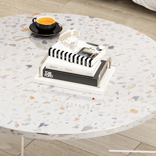 Round Terrazzo Coffee Cocktail Table Set with Acrylic/Ash Legs Clearhalo 'Coffee & Accent Tables' 'Coffee Tables' 'coffee_tables' 'furn' 'furn_coffee_tables' 'Furniture' 'Living Room Furniture' 1200x1200_3c1b337d-1f39-4c7d-b689-0ef926f22061