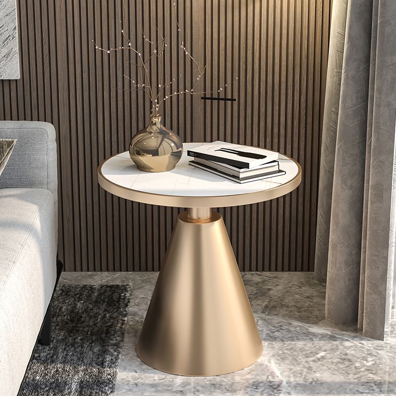 Glam Round Modern Block Side Table Sintered Stone Pedestal End Table Clearhalo 'Coffee & Accent Tables' 'End & Side Tables' 'end_side_table' 'end_side_tables' 'furn' 'furn_end_side_tables' 'Furniture' 'furniture_end_side_table' 'Living Room Furniture' 1200x1200_3c1cdcc0-75c6-40d5-9519-2e44dd25f951