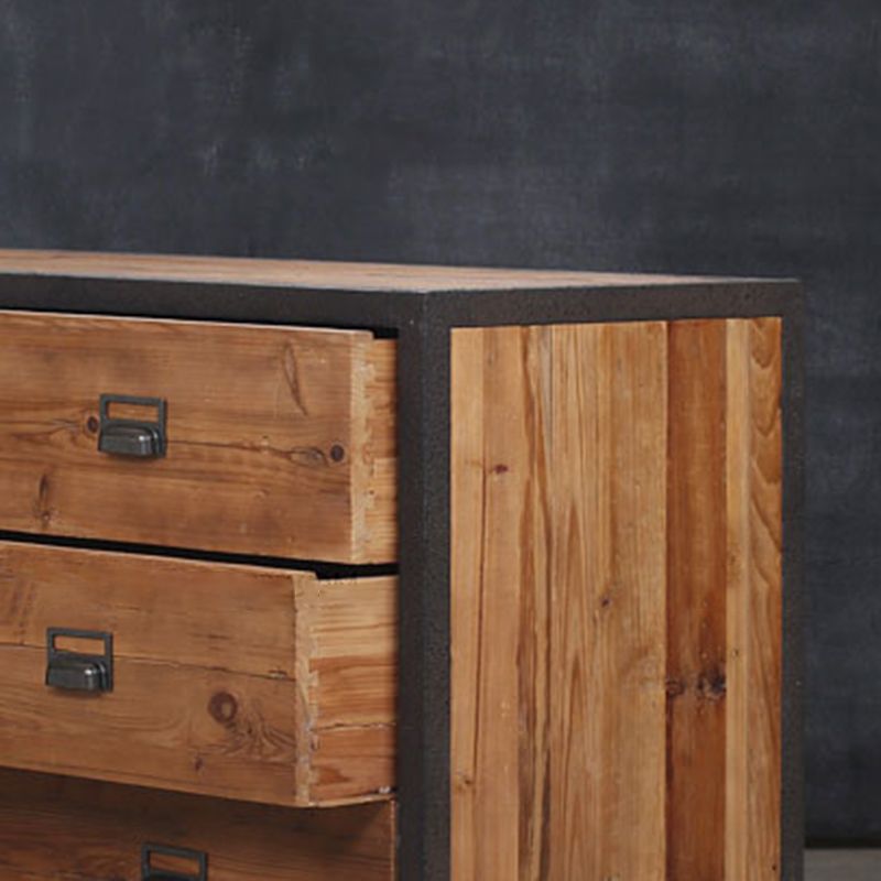 Madera sólida de cofre de almacenamiento tradicional de 13.65 pulgadas de ancho