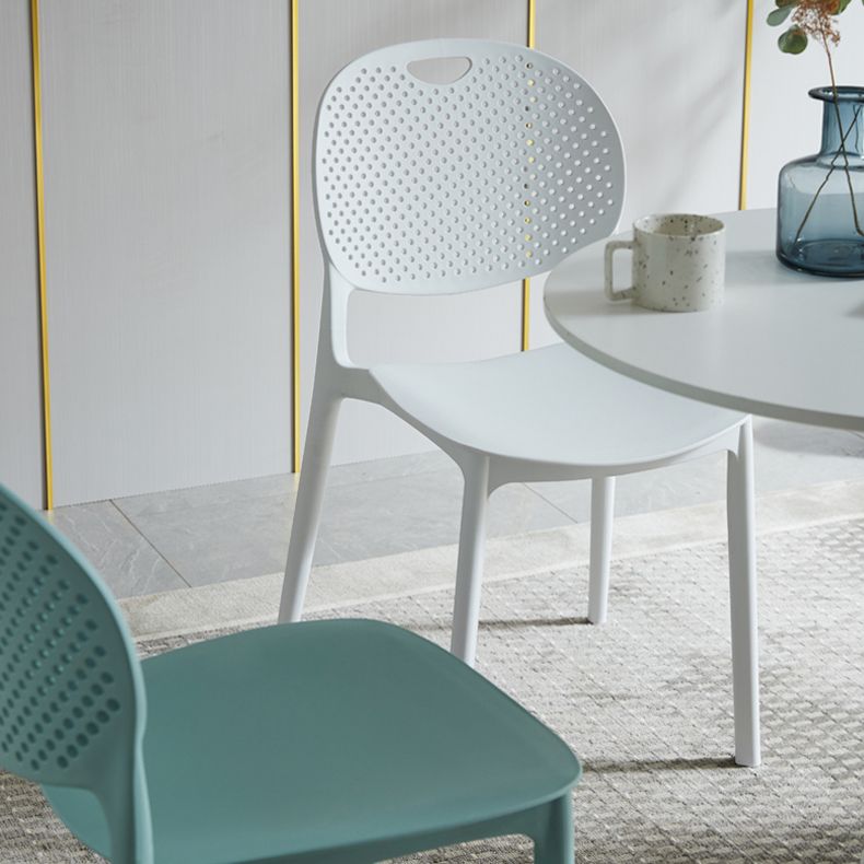 Contemporary Plastic Side Chair Home Stackable Armless Open Back Dining Side Chair Clearhalo ' kitchen&dining_furn' 'Dining Chairs' 'Dining Tables & Seating' 'dining_chair' 'furn' 'furn_dining_chair' 'Furniture' 'furniture_dining_chair' 'Kitchen & Dining Furniture' 'kitchen' 1200x1200_3c1da03c-dff8-4a9d-bb60-9ab2c152580a
