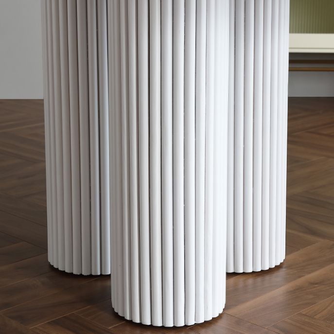 Set di tavoli da pranzo al coperto bianco rotondo in pietra moderna 1/2/3/5 pezzi Dinette Set