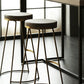 Tabouret de comptoir rond en similicuir moderne, sans dossier, avec repose-pieds