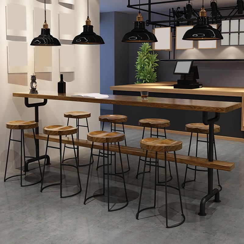 Modern Pub Height Dining Table Iron Solid Wood Pub Table for Patio Clearhalo 'Bar Furniture' 'Bar Tables' 'bar_tables' 'furn' 'furn_bar_tables' 'Furniture' 'Kitchen & Dining Furniture' 1200x1200_3c234564-e7e6-445e-beb0-f11456e8e184