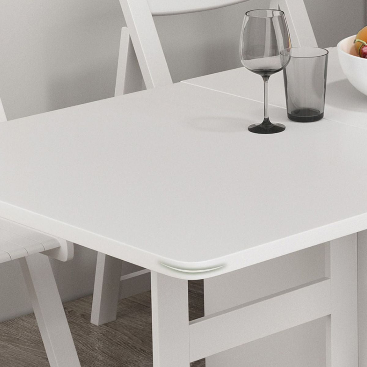 1/3 pezzo di rettangolo a forma di pranzo mobili set in bianco