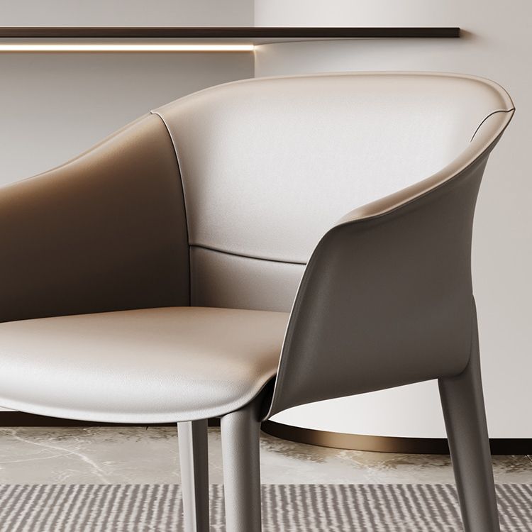 Metal Contemporary Dining Room Chair Metallic Finish Solid Back Dining Chair Clearhalo ' kitchen&dining_furn' 'Dining Chairs' 'Dining Tables & Seating' 'dining_chair' 'furn' 'furn_dining_chair' 'Furniture' 'furniture_dining_chair' 'Kitchen & Dining Furniture' 'kitchen' 1200x1200_3c246c61-9c0a-4ad4-9502-65eb48353128