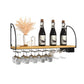 Wall Mounted Solid Wood Wine Bottle & Glass Rack Industrial Bottle Rack