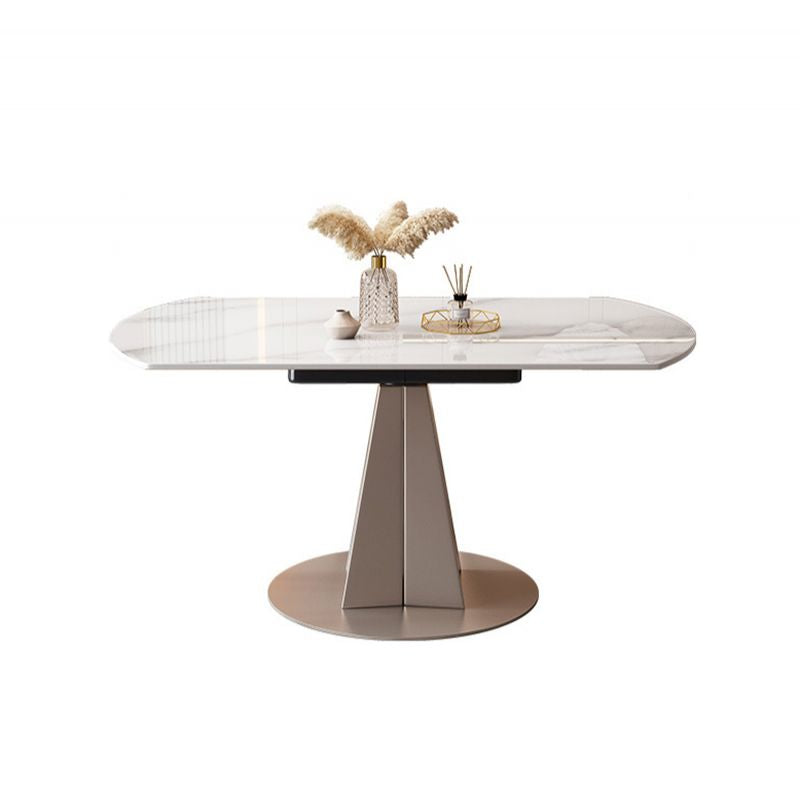 Modern Style Metal Dining Table Sintered Stone Top Table for Dining Room Clearhalo 'Dining Tables & Seating' 'Dining Tables' 'dining_table' 'furn' 'furn_dining_table' 'Furniture' 'furniture_dining_table' 'Kitchen & Dining Furniture' 1200x1200_3c25caca-0337-4b81-9d8e-089c508b1aee